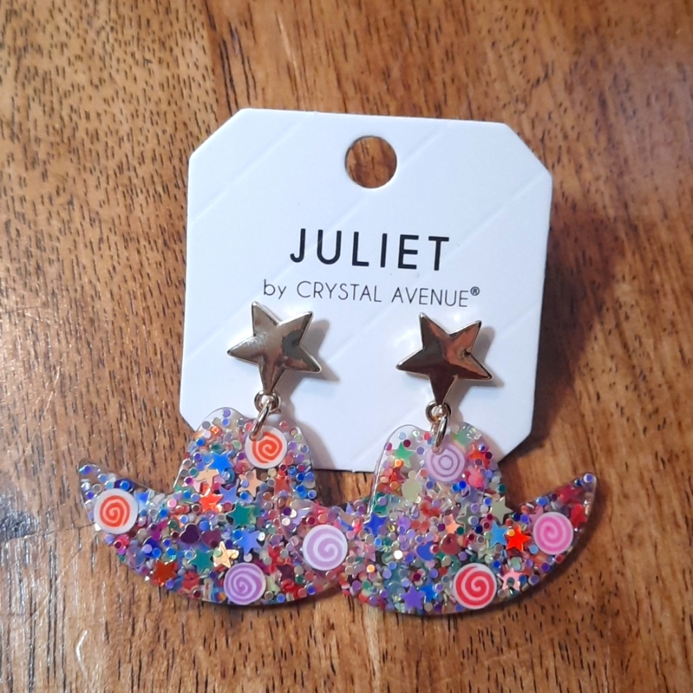 Cowgirl Star Glitter Resin Earrings